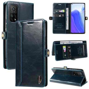 For Xiaomi Mi 10T GQUTROBE RFID Blocking Oil Wax Leather Phone Case(Blue)