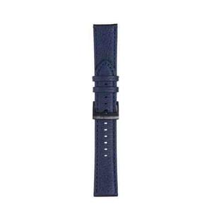 20mm For Samsung Galaxy Watch5 40mm / 44mm Litchi Texture Leather Watch Band(Dark Blue)