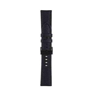 22mm For Samsung Galaxy Watch5 40mm / 44mm Litchi Texture Leather Watch Band(Black)