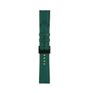 22mm For Samsung Galaxy Watch5 40mm / 44mm Litchi Texture Leather Watch Band(Dark Green)