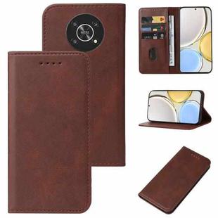 For Honor Magic4 Lite Magnetic Closure Leather Phone Case(Brown)