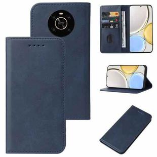 For Honor X9 Magnetic Closure Leather Phone Case(Blue)