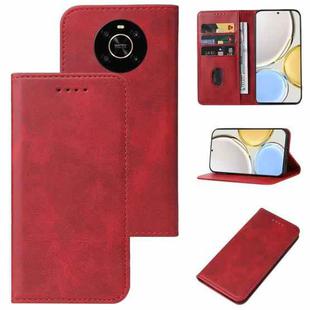 For Honor X9 Magnetic Closure Leather Phone Case(Red)