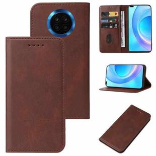 For Honor 50 Lite Magnetic Closure Leather Phone Case(Brown)