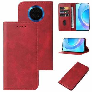 For Honor 50 Lite Magnetic Closure Leather Phone Case(Red)