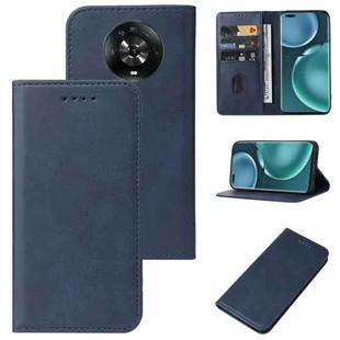 For Honor Magic4 Magnetic Closure Leather Phone Case(Blue)