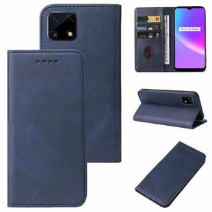 For Realme C25 Magnetic Closure Leather Phone Case(Blue)