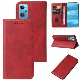 For Realme GT2 Magnetic Closure Leather Phone Case(Red)