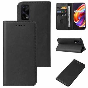 For Realme X7 Pro Magnetic Closure Leather Phone Case(Black)