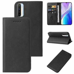 For Realme XT Magnetic Closure Leather Phone Case(Black)