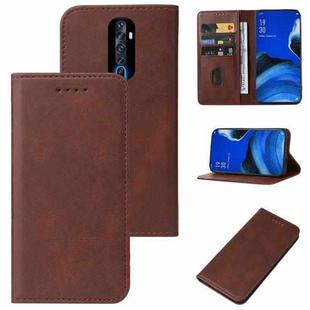 For OPPO Reno2 Z Magnetic Closure Leather Phone Case(Brown)