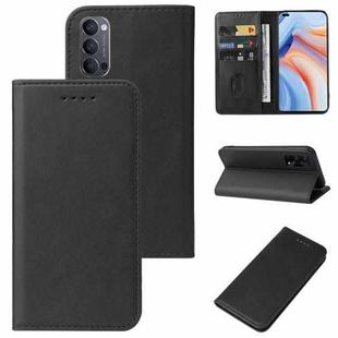 For OPPO Reno4 5G Magnetic Closure Leather Phone Case(Black)