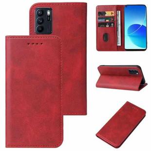 For OPPO Reno6 Z Magnetic Closure Leather Phone Case(Red)