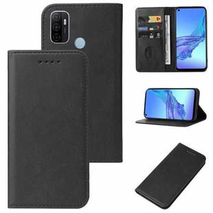 For OPPO A32 Magnetic Closure Leather Phone Case(Black)