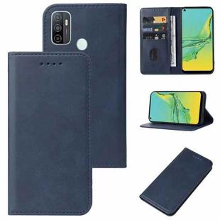 For OPPO A33 2020 Magnetic Closure Leather Phone Case(Blue)