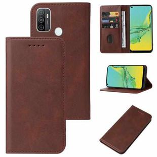 For OPPO A33 2020 Magnetic Closure Leather Phone Case(Brown)