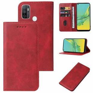 For OPPO A33 2020 Magnetic Closure Leather Phone Case(Red)
