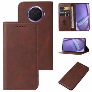 For OPPO Ace2 Magnetic Closure Leather Phone Case(Brown)