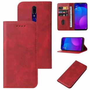 For OPPO F11 Magnetic Closure Leather Phone Case(Red)