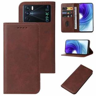 For OPPO K9 Pro Magnetic Closure Leather Phone Case(Brown)