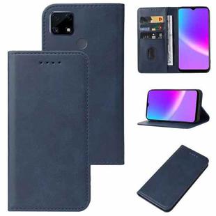 For Realme C25s Magnetic Closure Leather Phone Case(Blue)