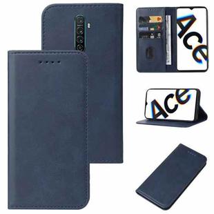For OPPO Reno Ace Magnetic Closure Leather Phone Case(Blue)
