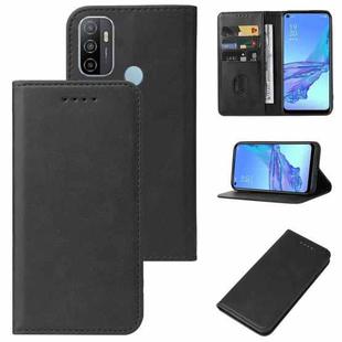 For OPPO A53s Magnetic Closure Leather Phone Case(Black)