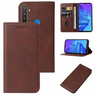 For Realme 5 / 5i / 5s / 6i / Narzo 20A Magnetic Closure Leather Phone Case(Brown)