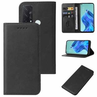 For OPPO Reno5 A Magnetic Closure Leather Phone Case(Black)