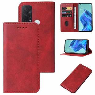 For OPPO Reno5 A Magnetic Closure Leather Phone Case(Red)