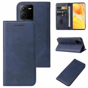 For vivo S15 Magnetic Closure Leather Phone Case(Blue)