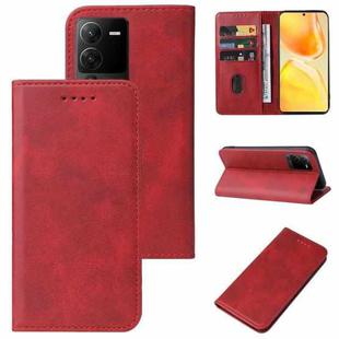 For vivo S15 Magnetic Closure Leather Phone Case(Red)
