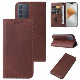 For vivo S12 5G / V23 5G Magnetic Closure Leather Phone Case(Brown)