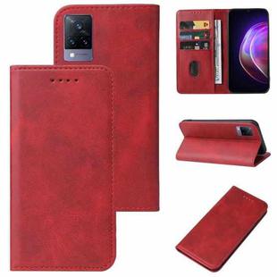 For vivo V21 4G Magnetic Closure Leather Phone Case(Red)