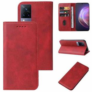 For vivo V21 5G Magnetic Closure Leather Phone Case(Red)