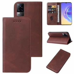 For vivo V21e 4G / Y73 2021 Magnetic Closure Leather Phone Case(Brown)