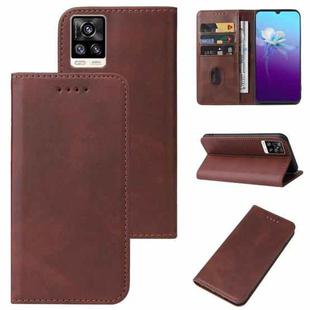 For vivo V20 2021 Magnetic Closure Leather Phone Case(Brown)