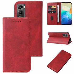 For vivo Y55s 5G Magnetic Closure Leather Phone Case(Red)
