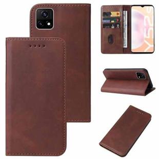 For For vivo Y52s 5G CN Version / iQOO U3 / U3x Magnetic Closure Leather Phone Case(Brown)