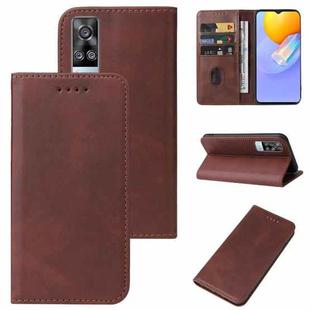 For vivo Y51a Magnetic Closure Leather Phone Case(Brown)