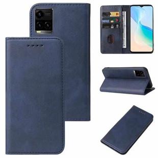 For vivo Y33t Magnetic Closure Leather Phone Case(Blue)