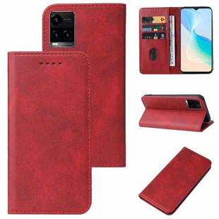 For vivo Y33t Magnetic Closure Leather Phone Case(Red)