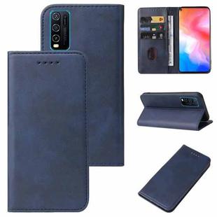 For vivo Y30 Magnetic Closure Leather Phone Case(Blue)