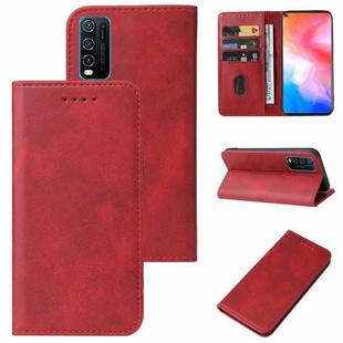 For vivo Y30 Magnetic Closure Leather Phone Case(Red)