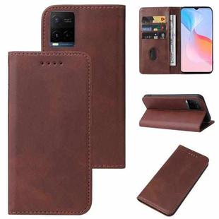 For vivo Y21 2021 Magnetic Closure Leather Phone Case(Brown)