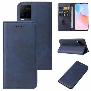 For vivo Y21e Magnetic Closure Leather Phone Case(Blue)