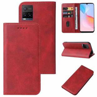 For vivo Y21s Magnetic Closure Leather Phone Case(Red)