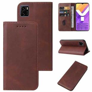 For vivo Y15s Magnetic Closure Leather Phone Case(Brown)