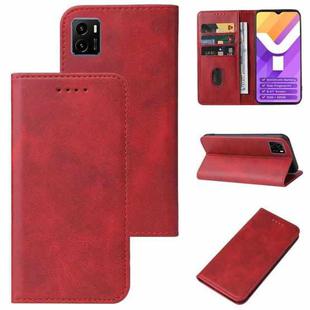 For vivo Y15s Magnetic Closure Leather Phone Case(Red)