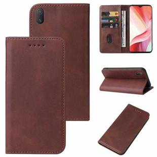 For vivo Y12i Magnetic Closure Leather Phone Case(Brown)